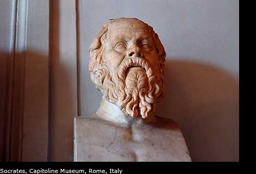 photos of statues						 of socrates, rome, italy